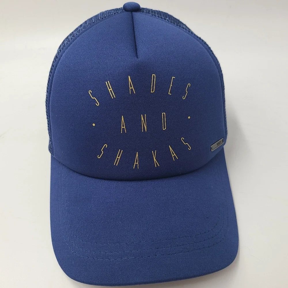 Women Roxy Hat Snapback Trucker Mesh Shades & Shakas Blue Surf Beach Casual Wear